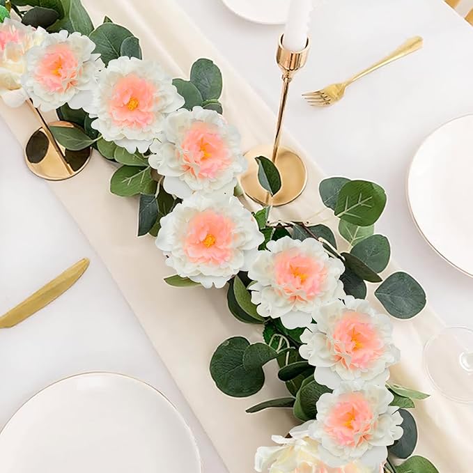 20pcs 5" Artificial Flower Peonies, Silk Peonies with 6" Stems, Flowers Suitable for Wedding Bouquets, Home Party Decoration (Champagne)