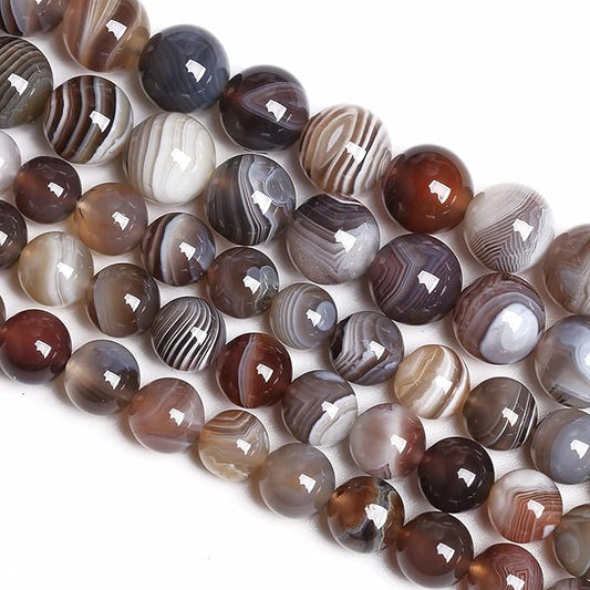 8MM 46PCS Natural Gemstone Stone Botswana Sardonyx Agate Beads for Jewelry Making DIY Bracelet