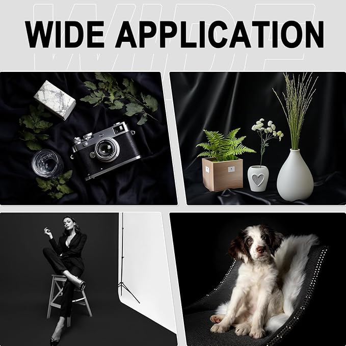 GFCC Black Backdrop - 10FTX20FT Black Photo Backdrop for Photoshoot Background for Photography Screen Video Recording Picture Background