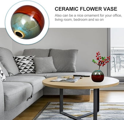 Zerodeko Minimalist Glazed Ceramics Vase Elegant Porcelain Flower Container for Hydroponic Plants and Dry Flowers Home Office Decor