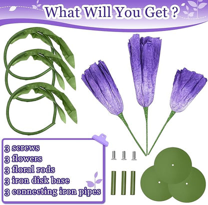 Purple Large Paper Flowers - Giant Paper Flowers 5.77FT Life Size Flowers Wedding Decorations for Birthday Party Outdoor Banquet Event Home Backdrop Decor