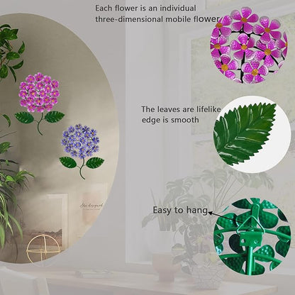 Wotieuns Metal Flowers Wall Art - Outdoor Decor Set of 2, Suitable for Patio, Fence, Garden, Yard, Indoor and Outdoor Use