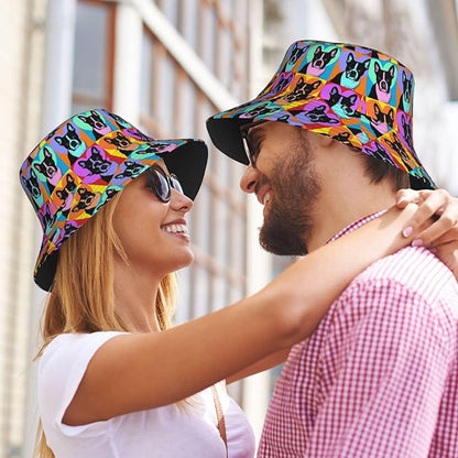 Cartoon Bucket Hat Summer Beach Travel Sun Hat Packable Fisherman Cap for Men Women