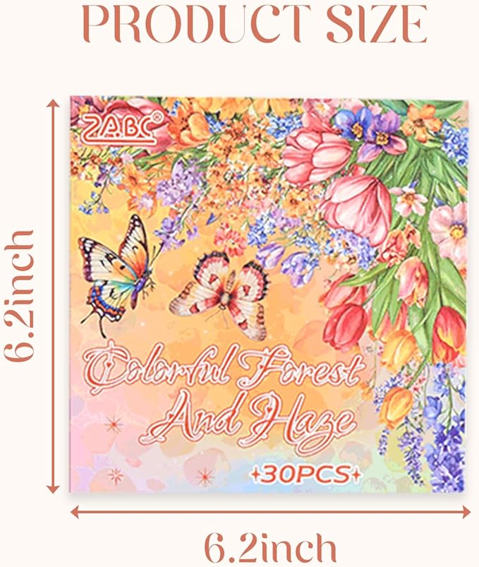 Floral Stickers Set,30 Sheets Orange Waterproof PET Clear Flower Stickers for Scrapbooking Journaling Bullet Journal Junk Journal Supplies