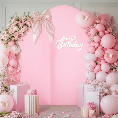 Pink White Arch Backdrop Cover Set of 2 Arch Covers 7.2 and 6ft Wedding Arch Cover Stretchy Backdrop Bridal Baby Shower Birthday Party Arches Stand Covers Spandex