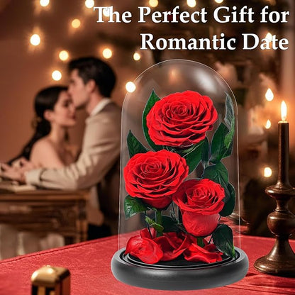 Flowers Roses Gifts for Women - Birthday Gifts Forever Preserved Rose in Acrylic Dome Forever Real Flowers for Delivery Grandma Wife Her Eternal Rose Flower Gifts for Mom Friends Sister