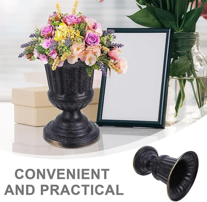 Generic Metal Vase: Urn Planter Flower Arrangement Pots - Indoor/Outdoor Pedestal Planter - Metal Urn Vase Table Centerpieces - Floral Arranging Supply