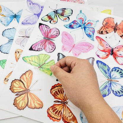 AOWDIAO Watercolor Butterfly Peel and Stick Wall Decals for Girls Bedroom Nursery Room Decor