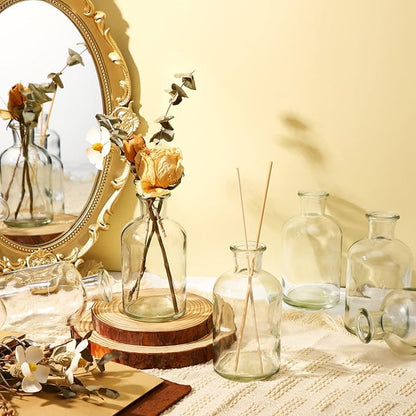Lallisa 30 Pcs 4.9 Inches Small Glass Bud Vases Bulk Mini Flower Vases for Centerpieces Decorative Glass Bottles Vintage Rustic Decoration for Wedding Dining Table Home Decor