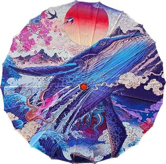 33" Handmade Oiled Parasol Bamboo Silk Umbrella Chinese Japanese Art Classical Dance Umbrella Plum Blossom for Wedding Parties Photography Costumes Cosplay Decoration and Other Events