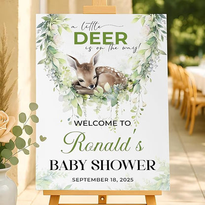 Personalized Baby Shower Welcome Sign For Outdoor, Custom Forest Animal Baby Shower Yard Sign Decorations