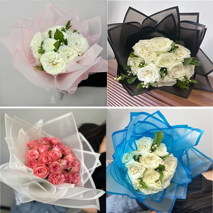 Rumvan Flower Wrapping Paper, 80 Sheets, Waterproof, Floral Bouquet Design, for Wedding, Birthday Gift, DIY Florist Supplies (Mixed Colours 80)