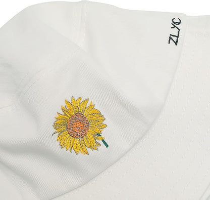 ZLYC Unisex Fashion Embroidered Bucket Hat Summer Fisherman Cap for Men Women