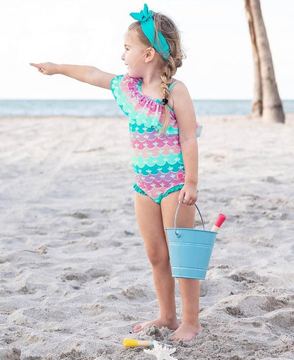 RuffleButts® Baby/Toddler Girls Ruffle Strap One Piece Swimsuit w/UPF 50+ Sun Protection