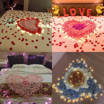 Separated 1000 Pcs Artificial Purple Rose Petals for Romantic Night for her Set,Faux Purple Flower Petals for Flower Girl Weddings Valentine Day Party Romantic Decoration(Ready-to-use)