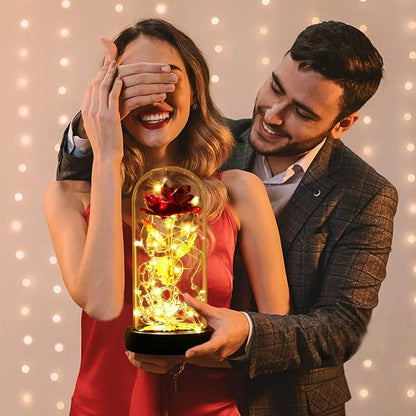 Christmas Women Gifts Birthday Gifts for Women Flowers for Delivery,Galaxy Artificial Flower with 2 Light Modes Light Up Rose in Glass Dome,Colorful Glass Rose,Birthday Wedding Anniversary Xmas Gift