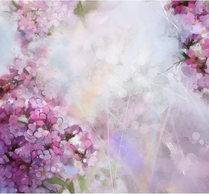 Abstract Watercolor Painting Pink Apricot Tree Flower Backdrop Soft Colorful Blur Style with Bokeh Spring Floral Seasonal Nature Photography Background Grunge Paper Background Decor Vinyl 15x10ft
