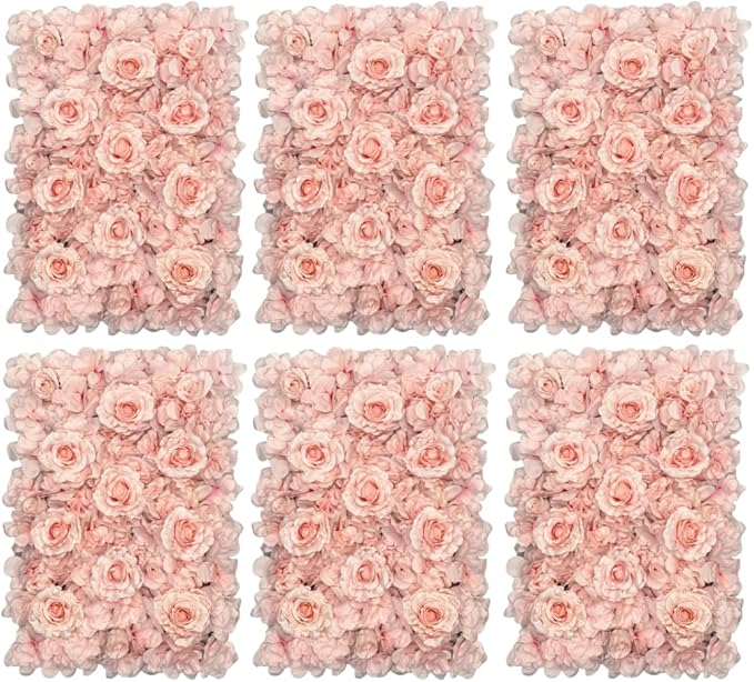 Flower Panels for Flower Wall (6 Pack) 24 Inch by 16 Inch Each | Flower Wall, Backdrop, Weddings, Event Decor, and Bridal & Baby Shower (Gradient Pink)