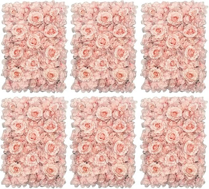 Flower Panels for Flower Wall (6 Pack) 24 Inch by 16 Inch Each | Flower Wall, Backdrop, Weddings, Event Decor, and Bridal & Baby Shower (Gradient Pink)