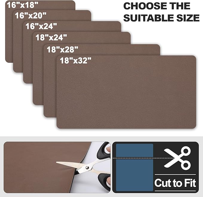 Dish Drying Mat for Kitchen Counter | Coffee Bar Mat for Countertops | Heat Resistant Drainer Mat with Non-slip Rubber Backed | Hide Stain Kitchen Absorbent Draining Mat | Brown 16"x18"