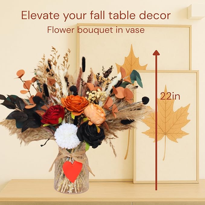 RyddeligHome Christmas Centerpieces for Dinner Table, Fall Centerpieces for Tables, Coffee Dining Table Centerpiece Decor for Home, Xmas Winter Decorations, Centro De Mesa De Otoño
