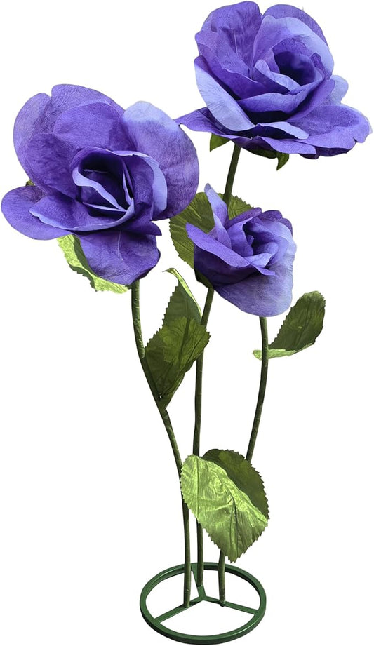 3pc Large Flowers Home Outdoor Decorations - Artificial Paper Large Flowers Adjustable Bendable Flower Decorations for Wedding Background Decor, Shop Window Display,Photography Props, Banquet (Purple)