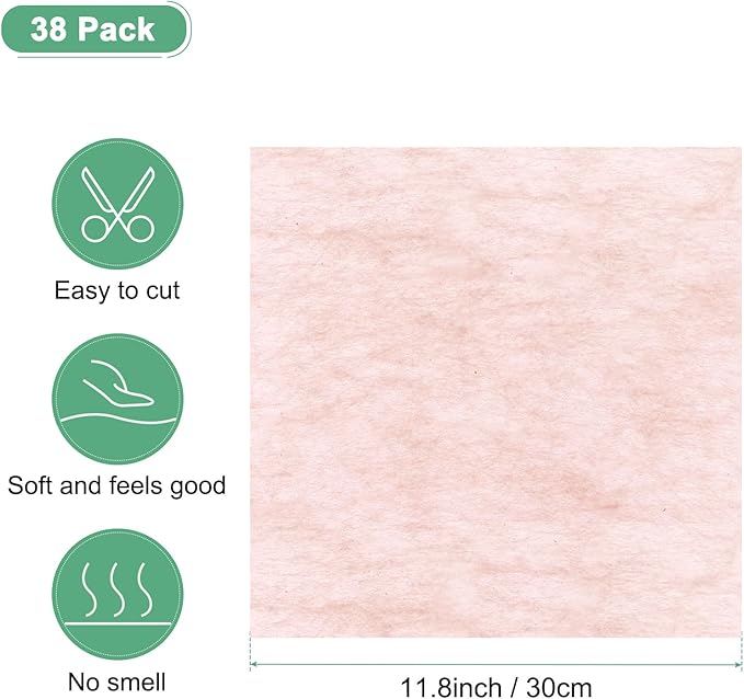 M METERXITY 38-Sheet Korean Cotton Wrapping Flower Paper, 11.8 Inch Waterproof Floral Wrapping Cotton Paper for Bouquets/Gift Packaging [Tender Pink]