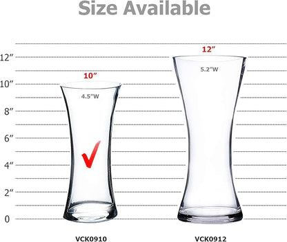 WGV Gathering Bouquet Vase, 4.5" W, 10" H, Clear Glass Floral with Flared Oval Opening, Centerpiece, Home Wedding Event Decor, 1 Piece (VCK0910)