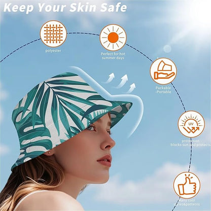Wildflowers Floral Bucket Hat for Men Women, Summer Vacation Outdoor Travel Reversible Double Side Beach Caps Fisherman Hat