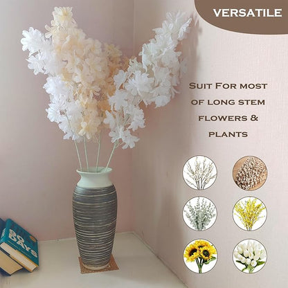 Ceramic Rustic Farmhouse Vase, 12.6" Large Vintage Flower vase Home Decor, Tall Boho Decorative Vases for Living Room, Table, Mantel, Shelf and Centerpieces Decor and Housewarming (D)
