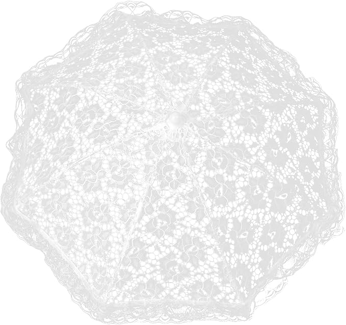 Hilitand Lace Umbrella White Embroidery Fashion Romantic Wedding Party Photography Decoration Umbrella Lightweight Mesh Parasol Lace Umbrella