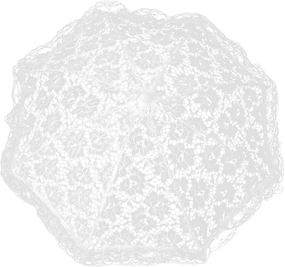 Hilitand Lace Umbrella White Embroidery Fashion Romantic Wedding Party Photography Decoration Umbrella Lightweight Mesh Parasol Lace Umbrella