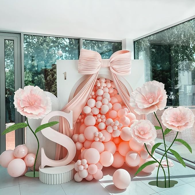 Giant Artificia Flowers Light Pink - Wedding Giant Flower for Decoration with Stand Large Paper Flowers for Bridal Shower Baby Show Party Deco