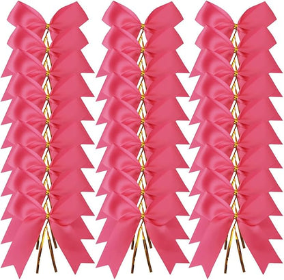 50pcs 3-1/2" Hot Pink Satin Ribbon Bows with Twist Ties for Gift Wrapping Packing Christmas Decoration(Hot.Pink)