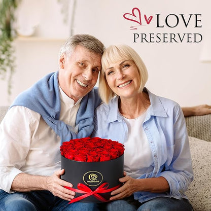 Flowers Forever Preserved Roses, 27 Preserved Flowers for Delivery Women Birthday Gifts for Mom Wife Grandma Preserved Rose Forever in Box for Her Mother Anniversary Birthday Gift for Women