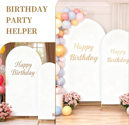 Metal Arch Backdrop Stand and Cover Set of 2, Sturdy 7.2FT, 6FT Party Backdrop Set, Wedding Arch Frame and Cover Set for Birthday, Baby Shower,Christmas, Anniversary