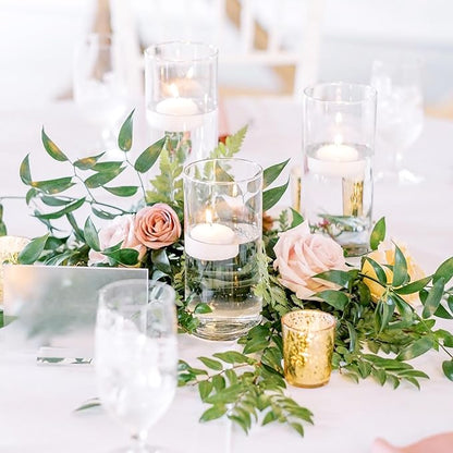 12 Pack Glass Cylinder Vases 8 Inch Tall Clear Flower Vase for Centerpieces, Hurricane Floating Candle Holder Wedding Decorations, Floral Vase Bulk for Table Shelf Party Home Deco (8 x 3.35 Inch)