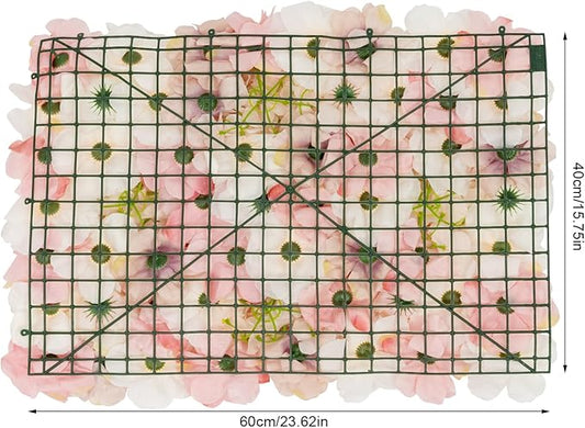 20 PCS Flower Wall Panels, 3D Rose Hydrangea Floral Wall Background Silk Flowers Panel Decoration, 23.6x15.7inch Artificial Flower Backdrop for Wedding, Party, Anniversary