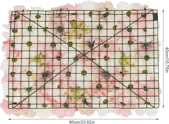 20 PCS Artificial Flower Wall Panel,Each Panel 24" x 16"3D Silk Rose Hydrangea Floral Backdrop,Handmade Eco-Friendly Flower Wall Photo Backdrop Decor (type1)