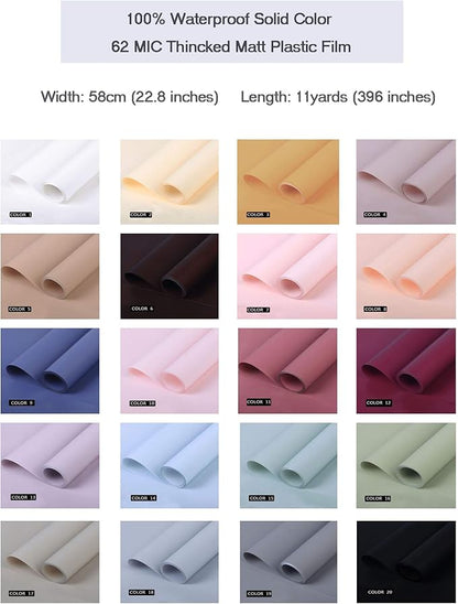 FWSA WRAPS Blue Flower Wrapping Paper Roll Korean Floral Bouquet Packing Supplies Waterproof Fresh Flowers Gift Packaging Marterials (COLOR 9)