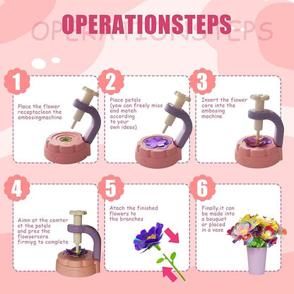 Soupost Fabric Flower Bouquets Toys Set, DIY Craft Kits Toys for Kids，Craft Kits for 3-12 Year Girl,STEM Education Art Toy Festiva Creative Gift