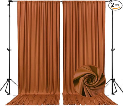 10 x 10 Feet Bronze Backdrop Curtain for Partie, Background Curtains for Photoshoot, Birthday, Wedding, Halloween, Thanksgiving, Christmas, New Year Party Decorations 5Ft x 10Ft, 2 Panels
