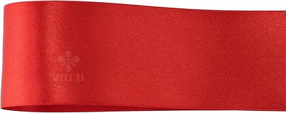 MEEDEE Red Satin Ribbon 2 Inch Red Ribbon Lux Double Faced Ribbons by 25 Yards Silk Satin Ribbons for Gift Wrapping, DIY Crafts, Weddings, Flower Bouquet, Holiday Decorating