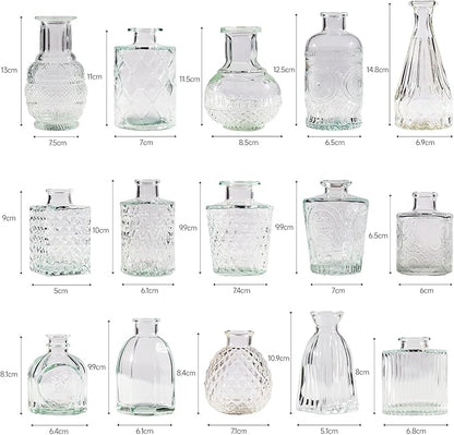 30 Pcs Bud Vase Set, Vases for Centerpieces, Cute Glass Bud Vases in Bulk, Small Vases for Flowers, Mini Vase Set for Wedding Decorations, Home Table Flower Décor