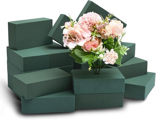 20 Pcs Floral Foam Blocks, 5.5"L x 3.1"W x 1.7"H Green Dry & Wet Flower Foam for Fresh and Artificial Flowers, Plant Foam for Wedding, Birthdays, Pary, Home Decorations