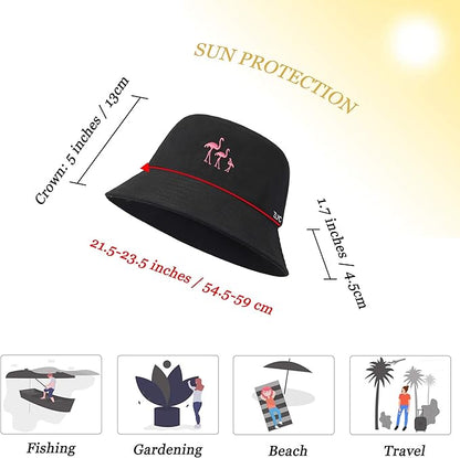 ZLYC Unisex Fashion Embroidered Bucket Hat Summer Fisherman Cap for Men Women