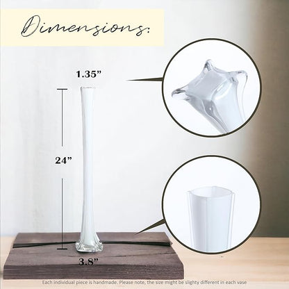 Craft And Party, Pack of 12, Eiffel Tower Vases Centerpiece for Flower, Wedding, Decoration. (24", White)