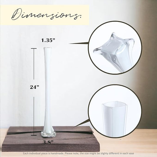 Craft And Party, Pack of 12, Eiffel Tower Vases Centerpiece for Flower, Wedding, Decoration. (24", White)
