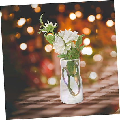 Alipis Transparent Iridescent Glass Vase for Hydroponic Flower Arrangements DIY Decorative Floral Holder for Home Office and Exhibition Display Odorless Material