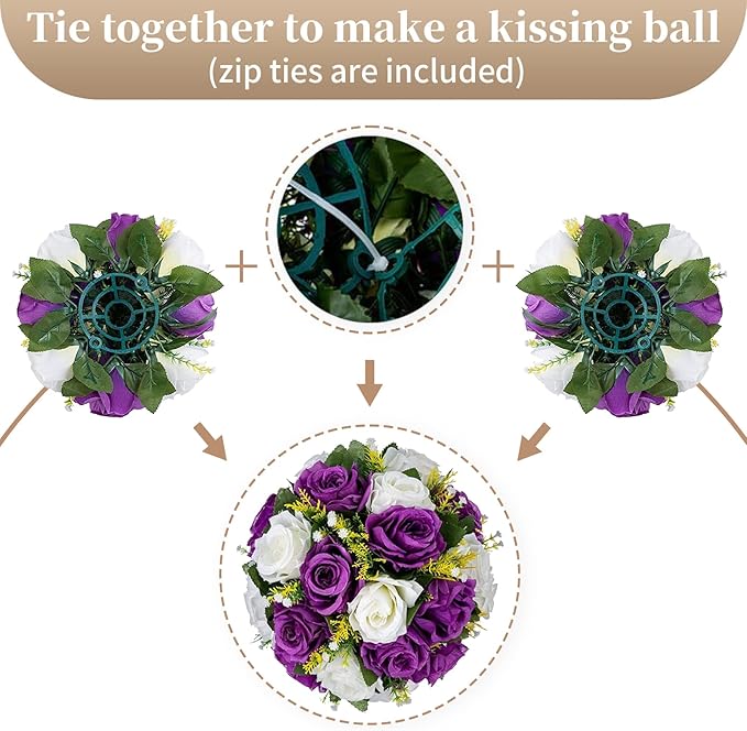 Sziqiqi Pack of 10 Fake Flowers, Silk Rose Flowers, Suit for Wedding/Party Centerpiece Road Lead Flower Rack Decorations, 10 Pieces